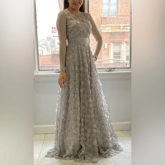 Eliza J | Dresses | Eliza J Grey Ball Gown Beautiful Hand Sewn Flowers With Sequin Detail | Poshmark Eliza J | Dresses | Eliza J Grey Ball Gown Beautiful Hand Sewn Flowers With Sequin Detail | Poshmark